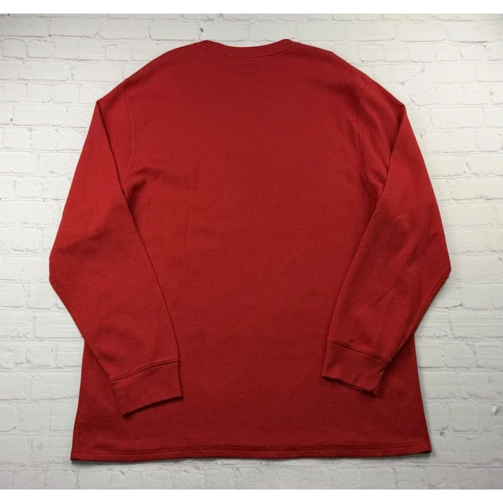 Polo Ralph Lauren Red Sleep Shirt P67 Pony Logo Waffle Knit Crew Mens 2XL NEW